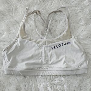 Peloton White Sports Bra with Logo